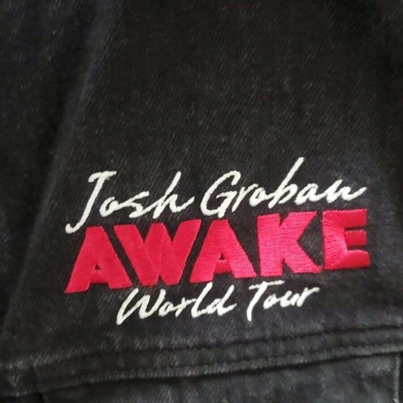 Josh Groban Awake Tour Black Denim Jean Jacket Button Front Womens Size L - Picture 7 of 8